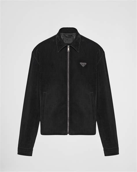 prada velvet denim blouson|Prada Velvet Denim Blouson Jacket .